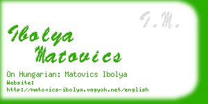 ibolya matovics business card